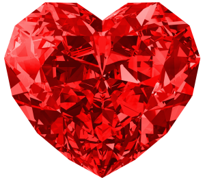 Red heart diamond PNG image-6687